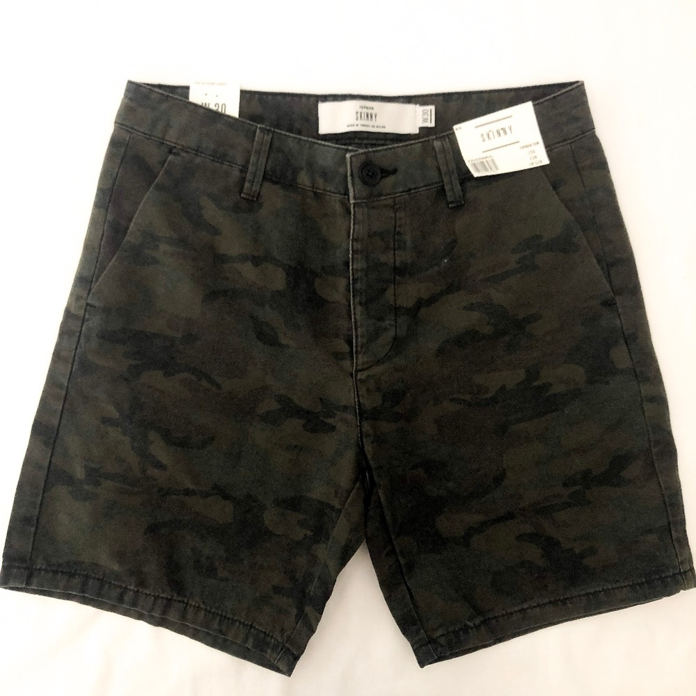Topman Camo Skinny Shorts